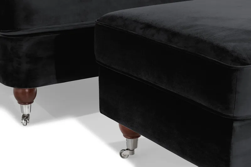 Howard Riviera Lenestol med Fotskammel - Svart - Møbler - Stoler - Lenestoler - Howard lenestol