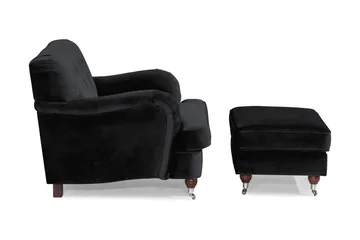 Howard Riviera Lenestol med Fotskammel - Svart - Møbler - Stoler - Lenestoler - Howard lenestol