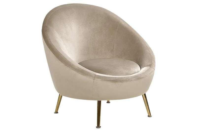 Howardfåtölj utan armstöd Beige, Guld
