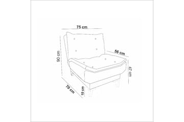 Hunterville Lenestol - Antrasitt - Møbler - Stoler - Lenestoler - Lenestol uten armlene