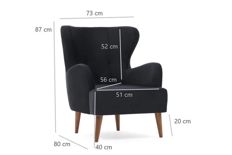 Idaburn Lenestol - Antrasitt - Møbler - Stoler - Lenestoler