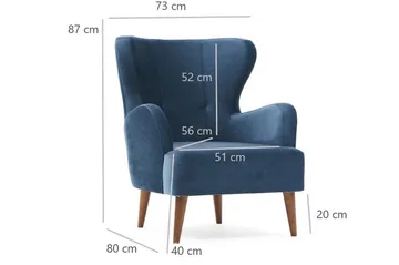 Idaburn Lenestol - Blå - Møbler - Stoler - Lenestoler