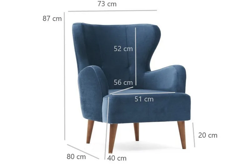 Idaburn Lenestol - Blå - Møbler - Stoler - Lenestoler