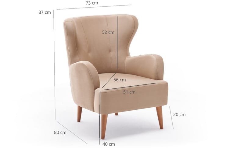 Idaburn Lenestol - Krem - Møbler - Stoler - Lenestoler