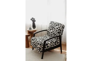 Illen Öronlappsfåtölj - Sort/Hvit - Møbler - Stoler - Lenestoler - Ørelappstol