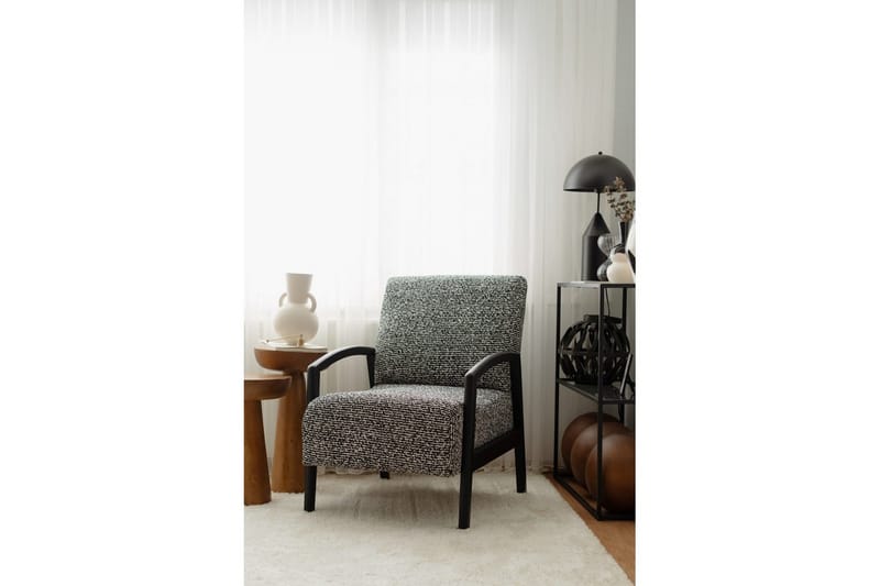 Illen Öronlappsfåtölj - Sort/Hvit - Møbler - Stoler - Lenestoler - Ørelappstol