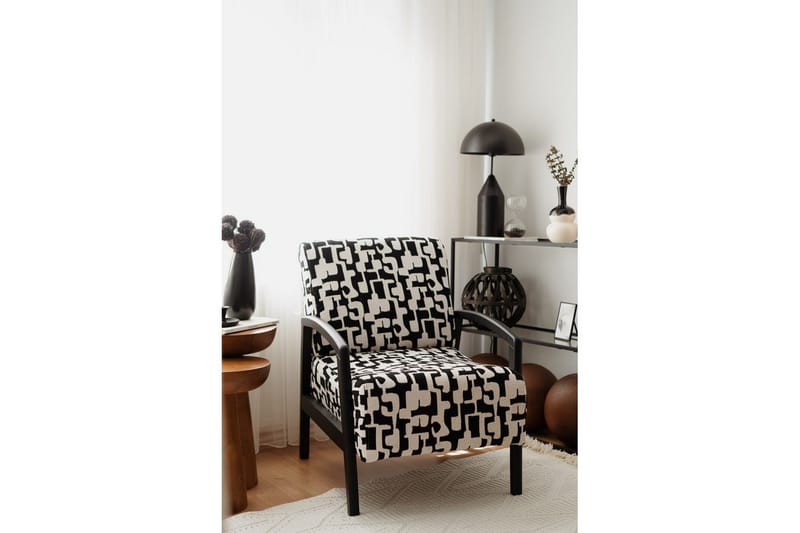 Illen Öronlappsfåtölj, Sort/Hvit