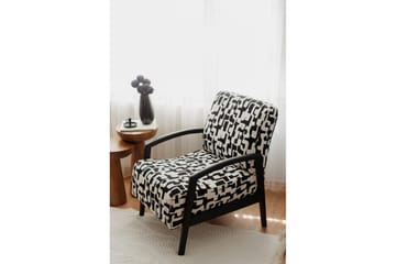 Illen Öronlappsfåtölj - Sort/Hvit - Møbler - Stoler - Lenestoler - Ørelappstol