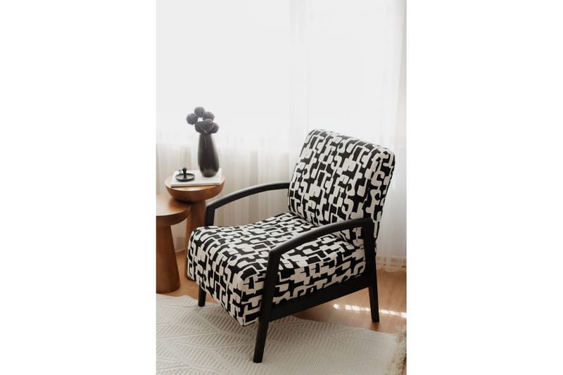 Illen Öronlappsfåtölj - Sort/Hvit - Møbler - Stoler - Lenestoler - Ørelappstol