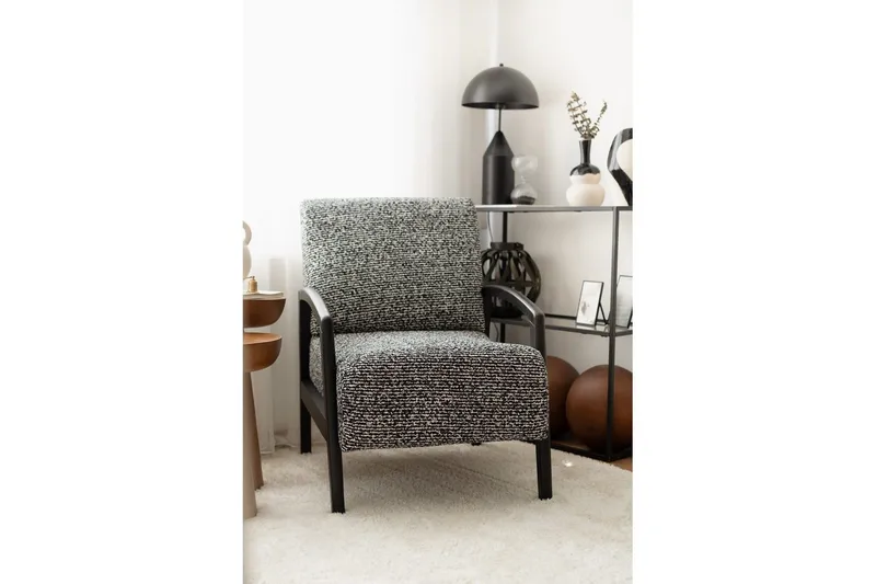 Illen Öronlappsfåtölj - Sort/Hvit - Møbler - Stoler - Lenestoler - Ørelappstol