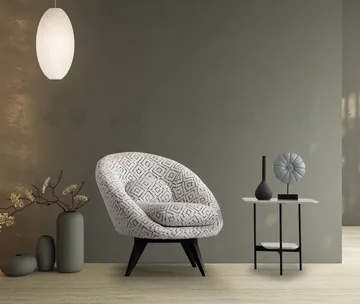 Ingang lenestol Chenille - Hvit / Svart - Møbler - Stoler - Lenestoler - Ørelappstol