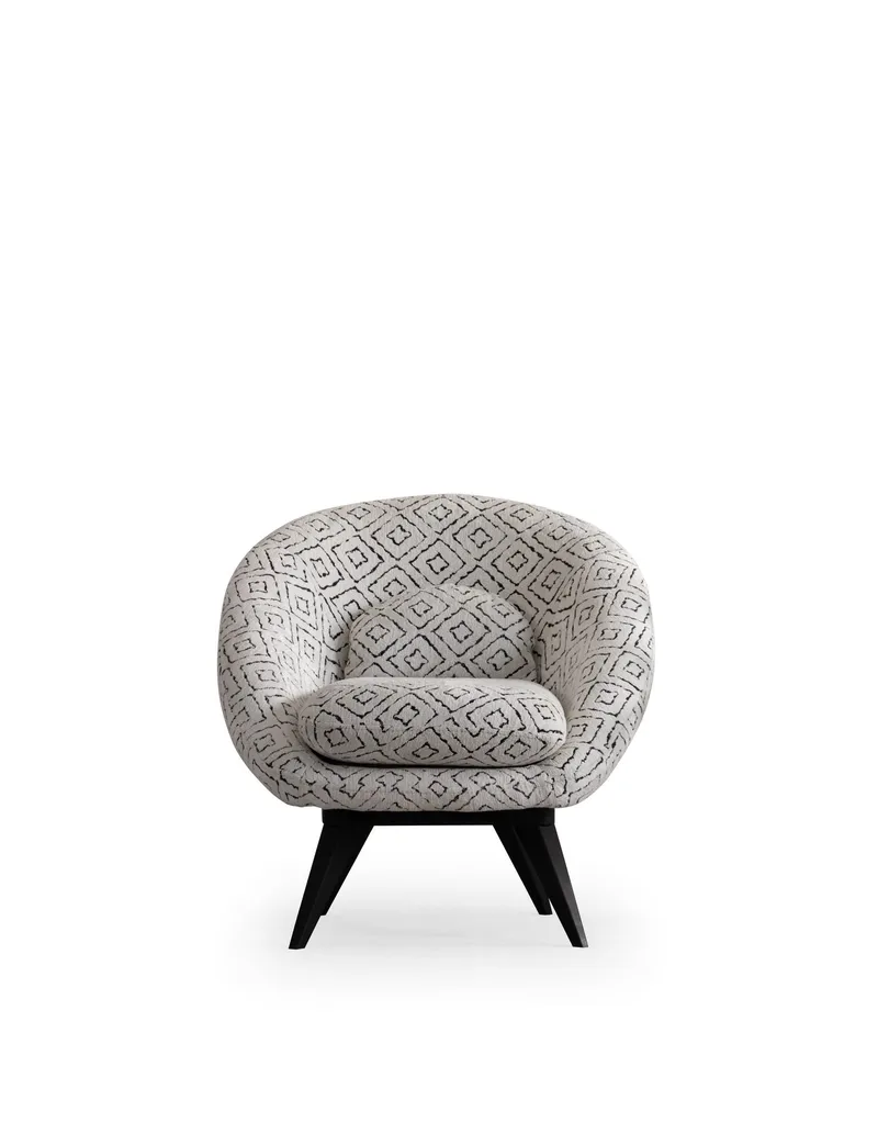 Ingang lenestol Chenille, Hvit / Svart