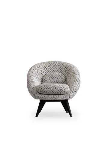 Ingang lenestol Chenille - Hvit / Svart - Møbler - Stoler - Lenestoler