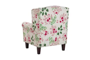 Ingeberg Lenestol med fotskammel Blomstermønster - Beige - Møbler - Stoler - Lenestoler