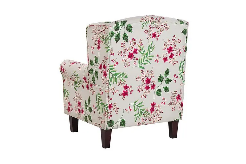 Ingeberg Lenestol med fotskammel Blomstermønster - Beige - Møbler - Stoler - Lenestoler