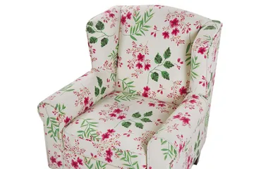 Ingeberg Lenestol med fotskammel Blomstermønster - Beige - Møbler - Stoler - Lenestoler