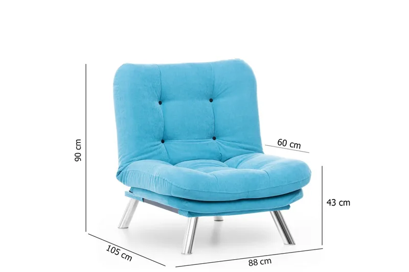 Janiece Lenestol - Turkis - Møbler - Stoler - Lenestoler - Lenestol uten armlene