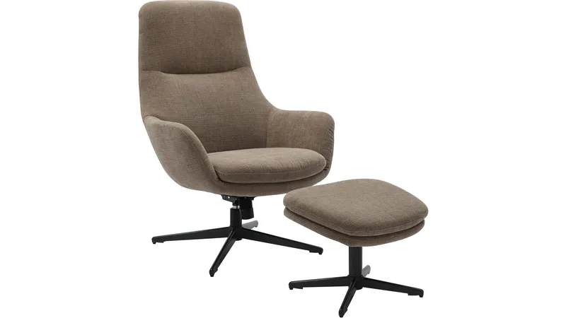 Kiresto lenestol med fotskammel, svingfunksjon, Grå