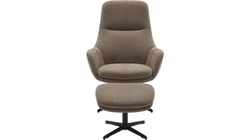 Kiresto lenestol med fotskammel, svingfunksjon - Grå - Møbler - Stoler - Lenestoler - Recliner