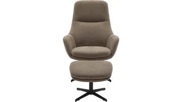 Kiresto lenestol med fotskammel, svingfunksjon - Grå - Møbler - Stoler - Lenestoler - Recliner