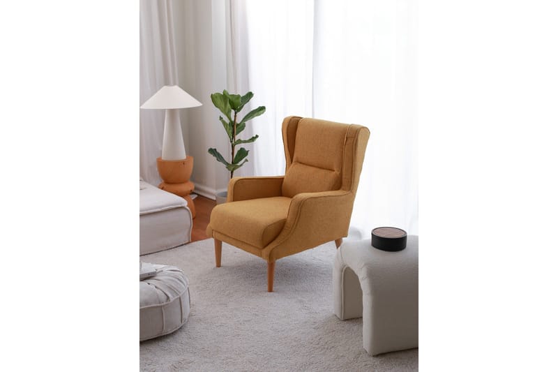Klam Lenestol - Sennep - Møbler - Stoler - Lenestoler