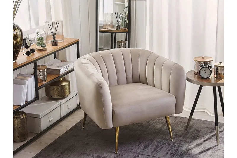 Amania Lenestol - Fløyel/Grå - Møbler - Stoler - Lenestoler