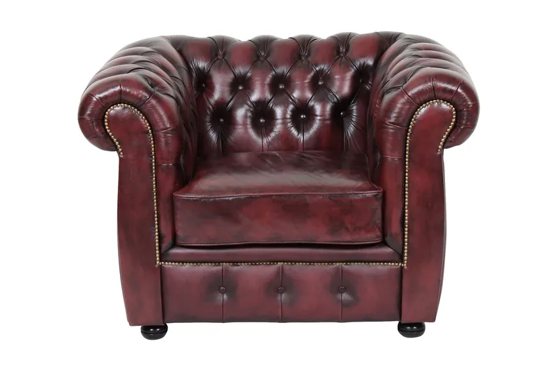 Birmingham Lenestol 100% Lær - Okseblod - Møbler - Stoler - Lenestoler - Klubblenestol