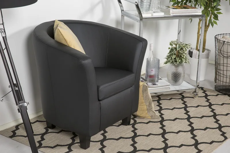 Vegas Klubblenestol PU - Svart - Møbler - Stoler - Lenestoler - Klubblenestol