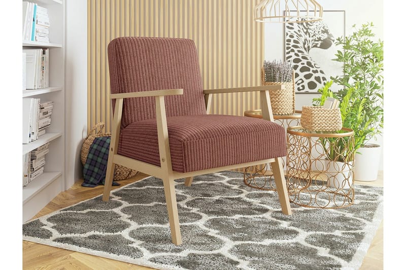 Knocklong Fåtölj Pink/Brown - Møbler - Stoler - Lenestoler