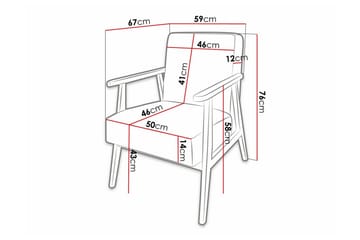 Knocklong Fåtölj Pink/Brown - Møbler - Stoler - Lenestoler
