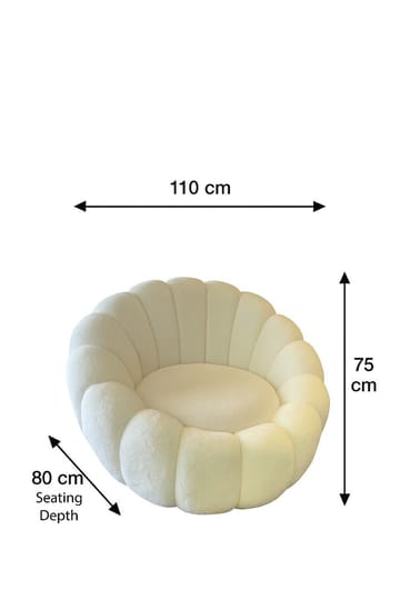 Kovran lenestol plysj - Hvit - Møbler - Stoler - Lenestoler - Ørelappstol