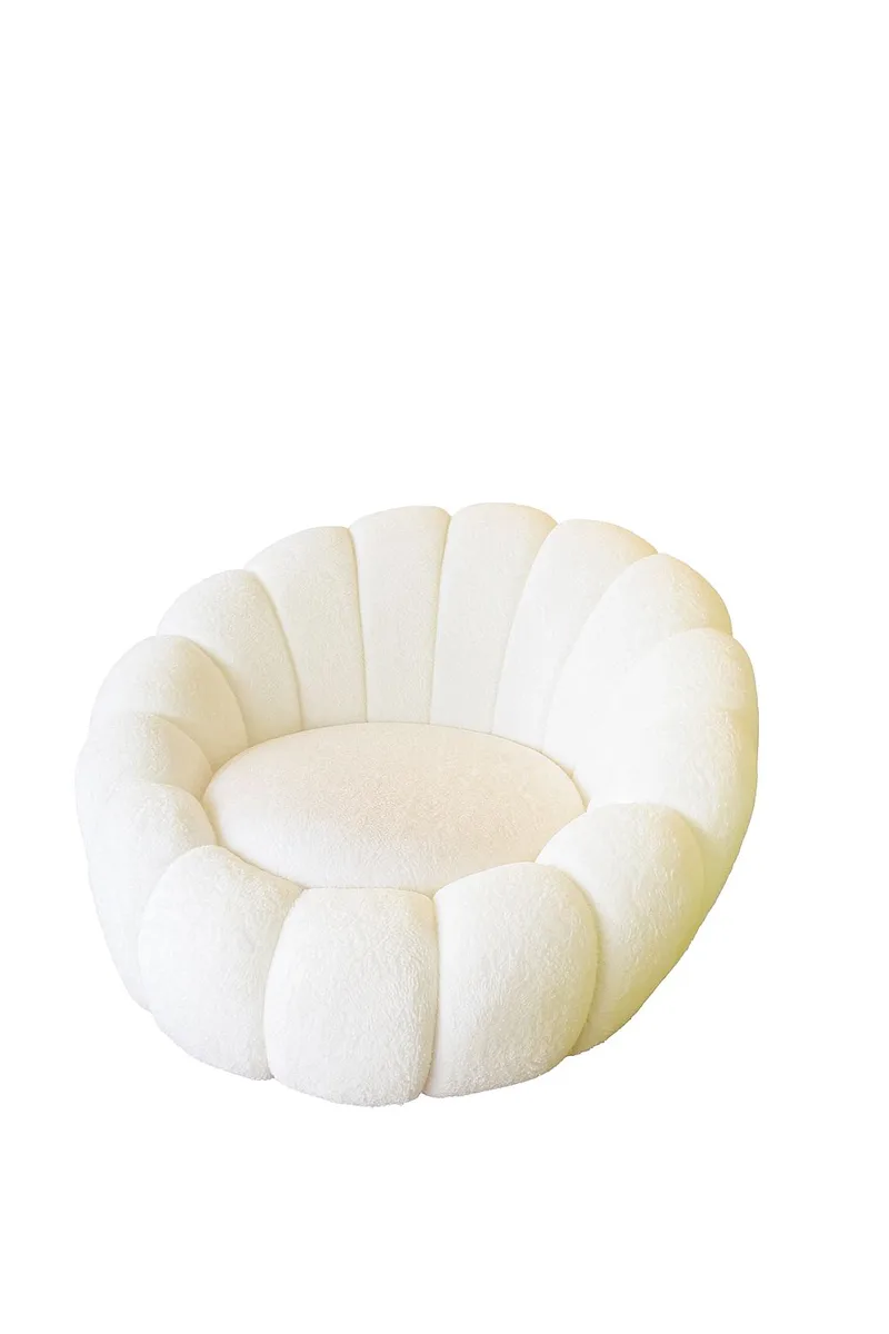 Kovran lenestol plysj - Hvit - Møbler - Stoler - Lenestoler - Ørelappstol