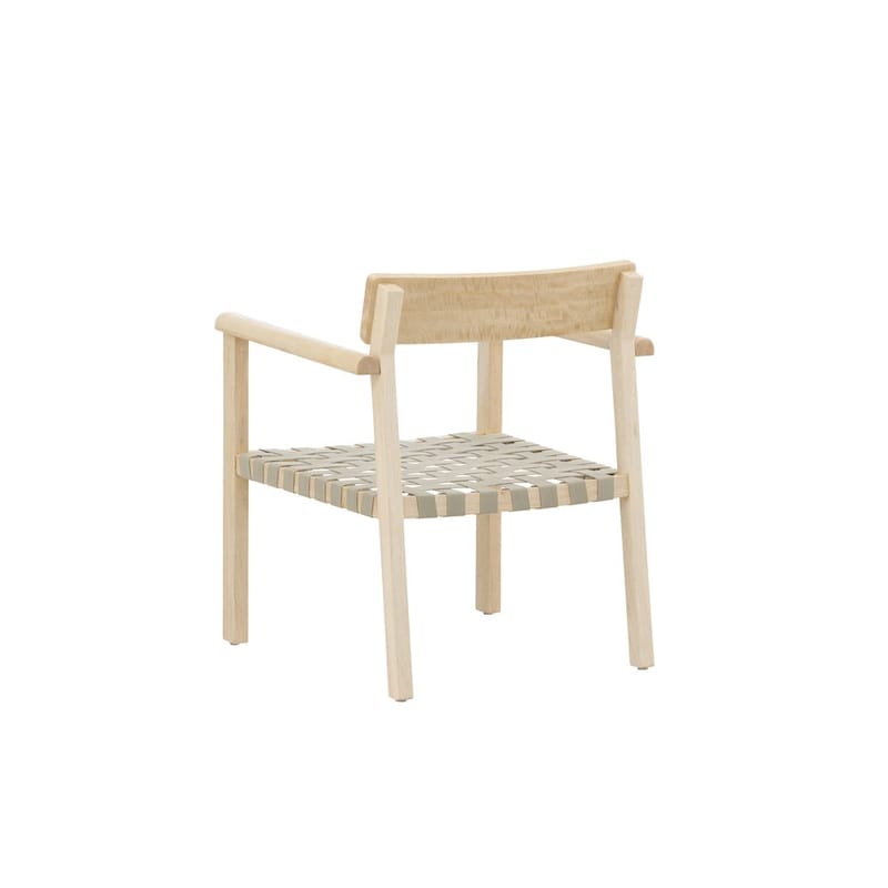 Krois Lenestol med Armlene i Tre med Tekstildetaljer - Beige - Møbler - Stoler - Lenestoler