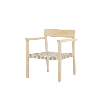 Krois Lenestol med Armlene i Tre med Tekstildetaljer - Beige - Møbler - Stoler - Lenestoler