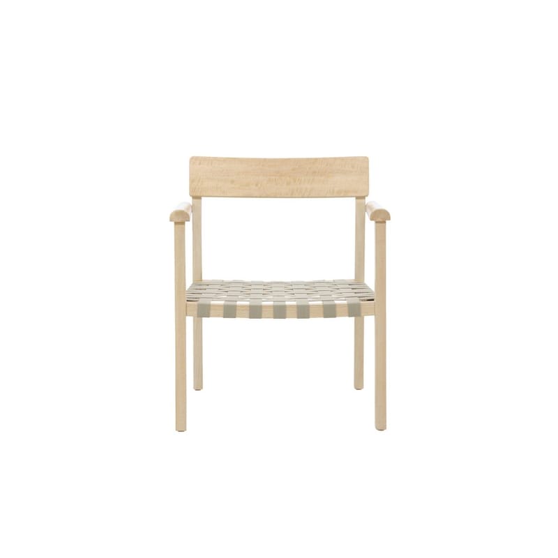 Krois Lenestol med Armlene i Tre med Tekstildetaljer - Beige - Møbler - Stoler - Lenestoler