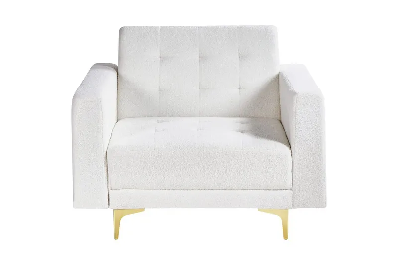 Lenestol Aberdeen - Hvitt, gull, Hvit, gull - Møbler - Stoler - Lenestoler