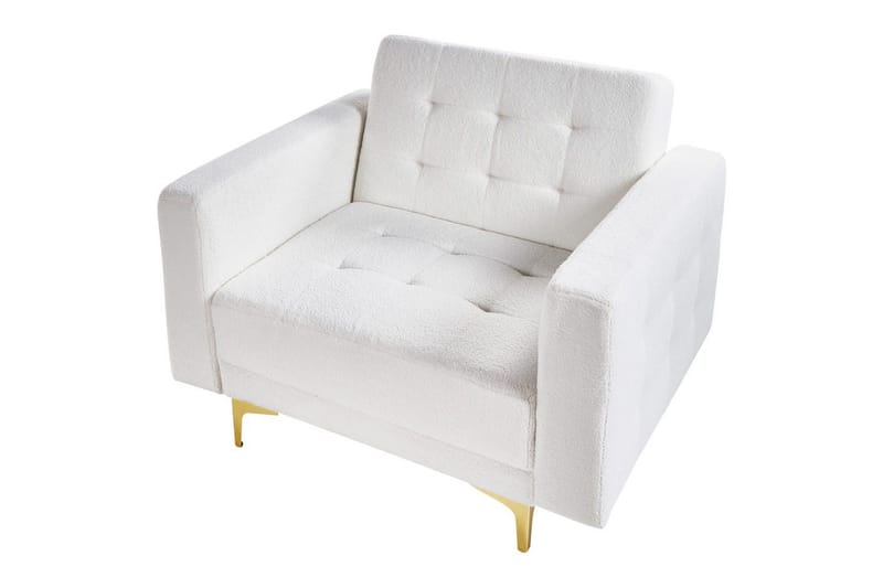 Lenestol Aberdeen - Hvitt, gull, Hvit, gull - Møbler - Stoler - Lenestoler