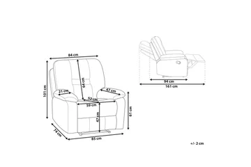 Lenestol Alnor Beige - Beige - Møbler - Stoler - Lenestoler - Recliner