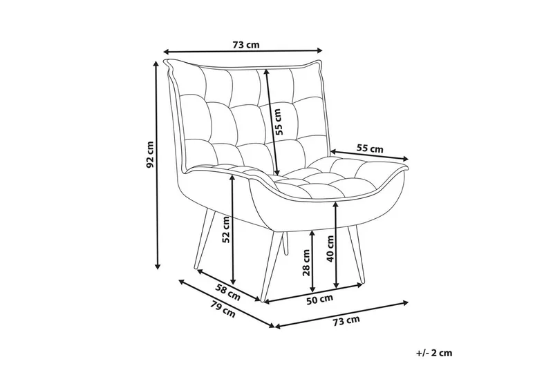 Lenestol Alvesta Beige/svart - Beige/svart - Møbler - Stoler - Lenestoler - Lenestol uten armlene