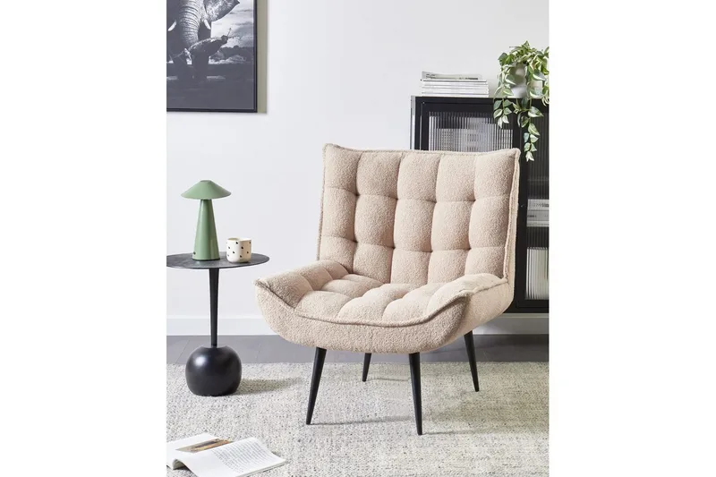 Lenestol Alvesta Beige/svart - Beige/svart - Møbler - Stoler - Lenestoler - Lenestol uten armlene