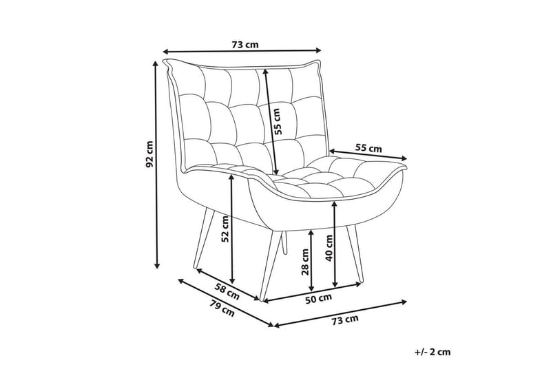 Lenestol Alvesta Hvit/Svart - Hvit/Svart - Møbler - Stoler - Lenestoler - Lenestol uten armlene