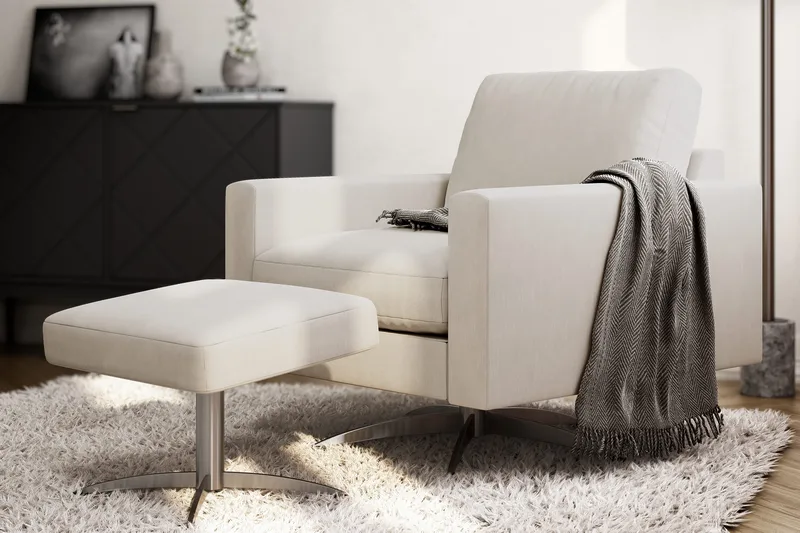 Lenestol Armunia - Beige/Svart - Møbler - Stoler - Lenestoler