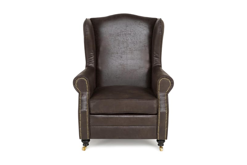 Lenestol Cesaro Vintagestoff - Brun - Skinnlenestol - Ørelappstol