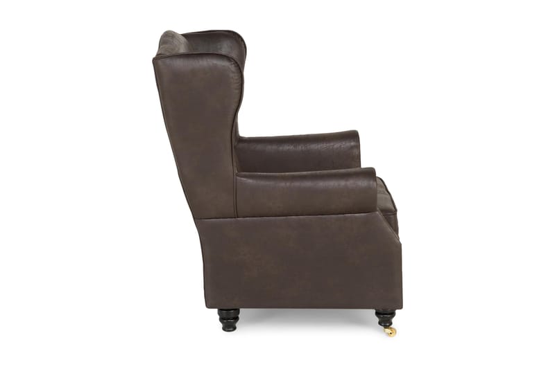 Lenestol Cesaro Vintagestoff - Brun - Skinnlenestol - Ørelappstol