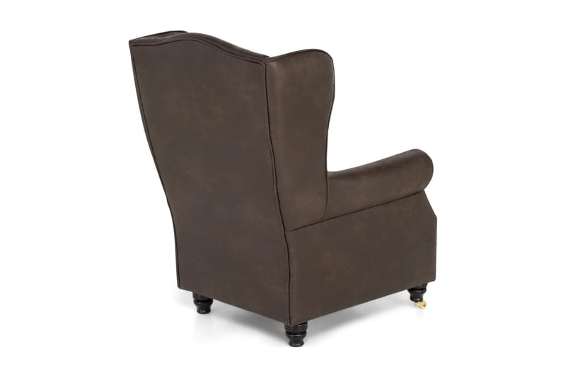 Lenestol Cesaro Vintagestoff - Brun - Skinnlenestol - Ørelappstol