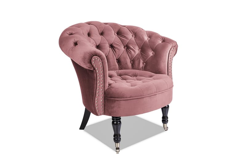 Lenestol Chester Ludovic - Rosa - Chesterfield lenestol - Fløyelslenestol