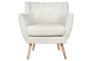 Lenestol Drammen Hvit/lyst tre - Hvit/lyst tre - Møbler - Stoler - Lenestoler - Klubblenestol