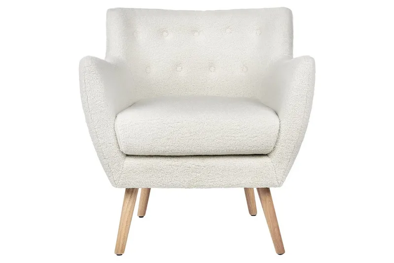 Lenestol Drammen Hvit/lyst tre - Hvit/lyst tre - Møbler - Stoler - Lenestoler - Klubblenestol