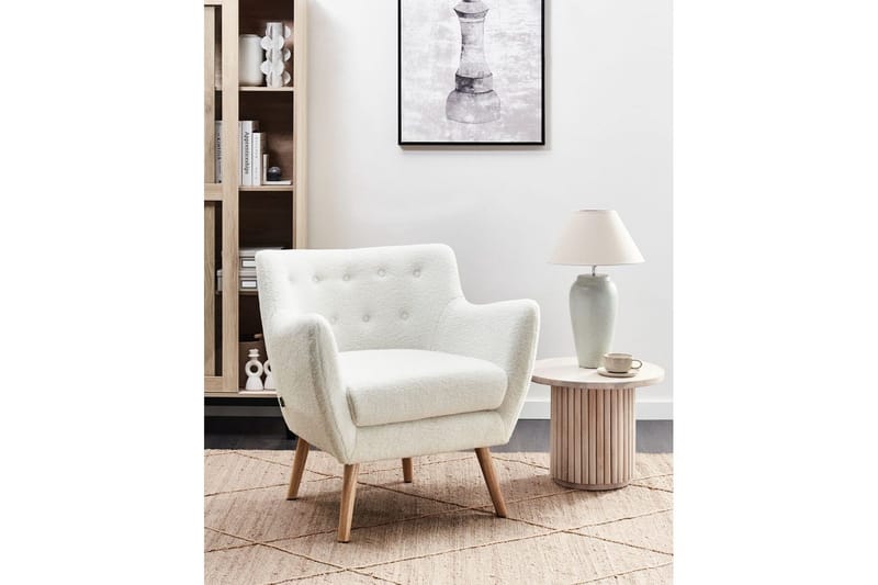 Lenestol Drammen Hvit/lyst tre - Hvit/lyst tre - Møbler - Stoler - Lenestoler - Klubblenestol