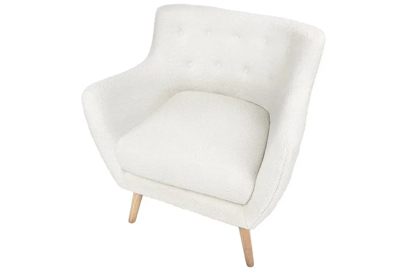 Lenestol Drammen Hvit/lyst tre - Hvit/lyst tre - Møbler - Stoler - Lenestoler - Klubblenestol